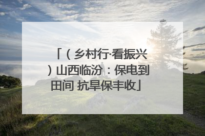 （乡村行·看振兴）山西临汾：保电到田间 抗旱保丰收