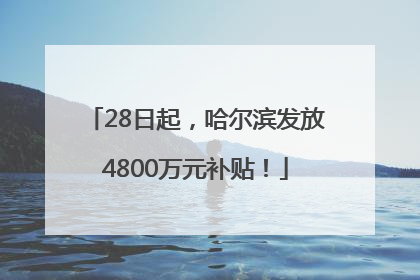 28日起，哈尔滨发放4800万元补贴！
