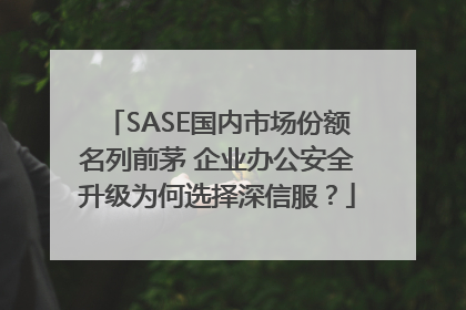 SASE国内市场份额名列前茅 企业办公安全升级为何选择深信服？